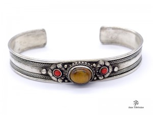 BRD258 Bracelet Tibétain Pierre
