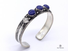 BRD352 Bracelet Tibétain Métal Argenté
