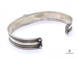 BRD354 Bracelet Tibétain Métal Argenté