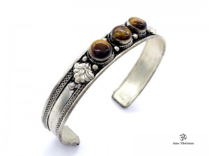 BRD355 Bracelet Tibétain Métal Argenté