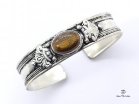 BRD356 Bracelet Tibétain Métal Argenté