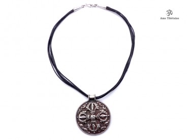 CA13 Collier Tibétain Argent Massif Dorje