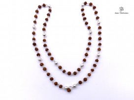 CA08 Collier Tibétain Argent Massif Perle de Rudraksha