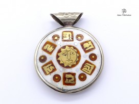 PD101 Pendentif Om Mantra Yin Yang