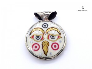 PD102 Pendentif Yeux de Bouddha Stupa