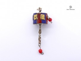 PD104 Pendentif Tibétain Roue à Prières