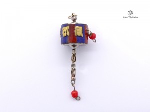 PD104 Pendentif Tibétain Roue à Prières