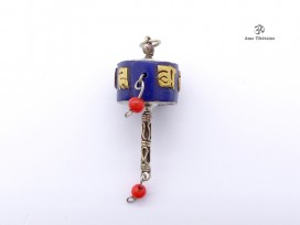 PD105 Pendentif Tibétain Roue à Prières