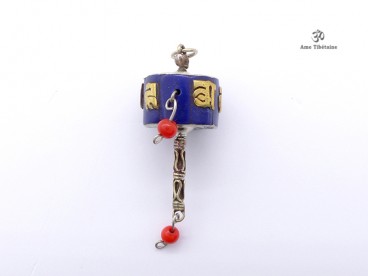 PD105 Pendentif Tibétain Roue à Prières