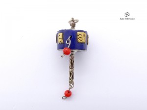 PD105 Pendentif Tibétain Roue à Prières