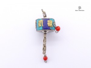 PD106 Pendentif Tibétain Roue à Prières