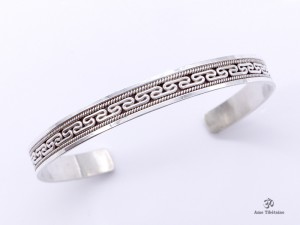 BRA32 Bracelet Tibétain Argent Massif