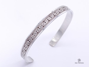BRA32 Bracelet Tibétain Argent Massif