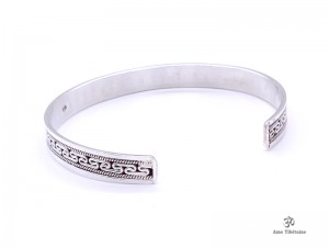 BRA32 Bracelet Tibétain Argent Massif