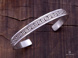 BRA32 Bracelet Tibétain Argent Massif