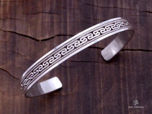 BRA32 Bracelet Tibétain Argent Massif