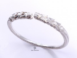 BRA85 Bracelet Tibétain Dragon Argent Massif