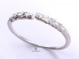 BRA85. Bracelet Tibétain Dragon Argent Massif