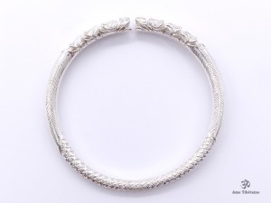 BRA85 Bracelet Tibétain Dragon Argent Massif