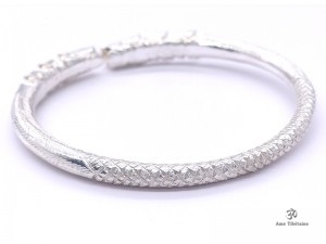 BRA85 Bracelet Tibétain Dragon Argent Massif