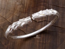 BRA85 Bracelet Tibétain Dragon Argent Massif