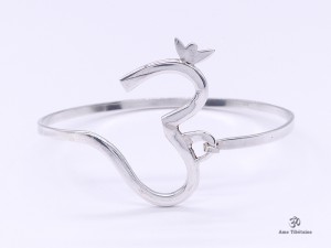 BRA86. Bracelet Tibétain Argent Massif Om