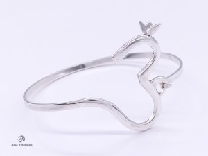 BRA86. Bracelet Tibétain Argent Massif Om