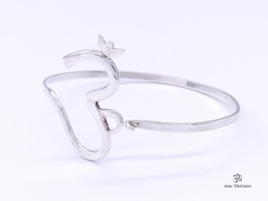 BRA86. Bracelet Tibétain Argent Massif Om