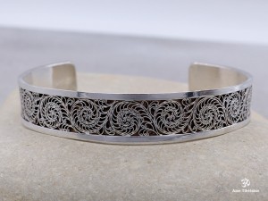 BRA66 Bracelet Tibétain Argent Massif