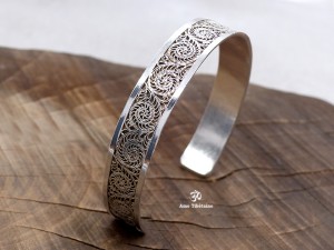 BRA66 Bracelet Tibétain Argent Massif