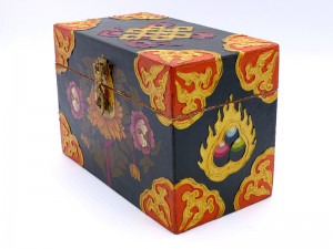 CTT47. Coffret Traditionnel Tibétain Noeud Sans Fin