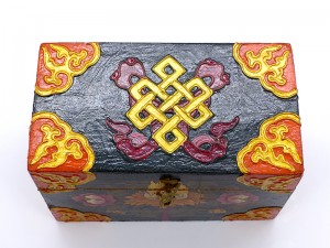CTT47. Coffret Traditionnel Tibétain Noeud Sans Fin