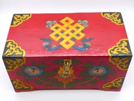 CTT49. Coffret Traditionnel Tibétain Noeud Sans Fin