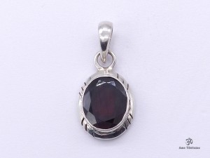 PA264 Pendentif Tibétain Argent Massif Grenat