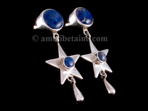 Boucles d’Oreille Tibétaines Argent Massif